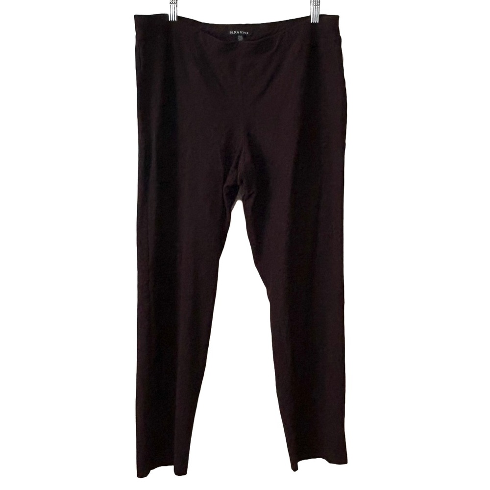 Eileen Fisher‎ Women's Brown Elastic Waist Pull On Comfy Pants in Size L